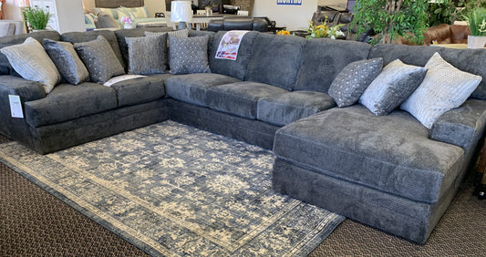 Goliath Smoke Gray Sectional with Chaise