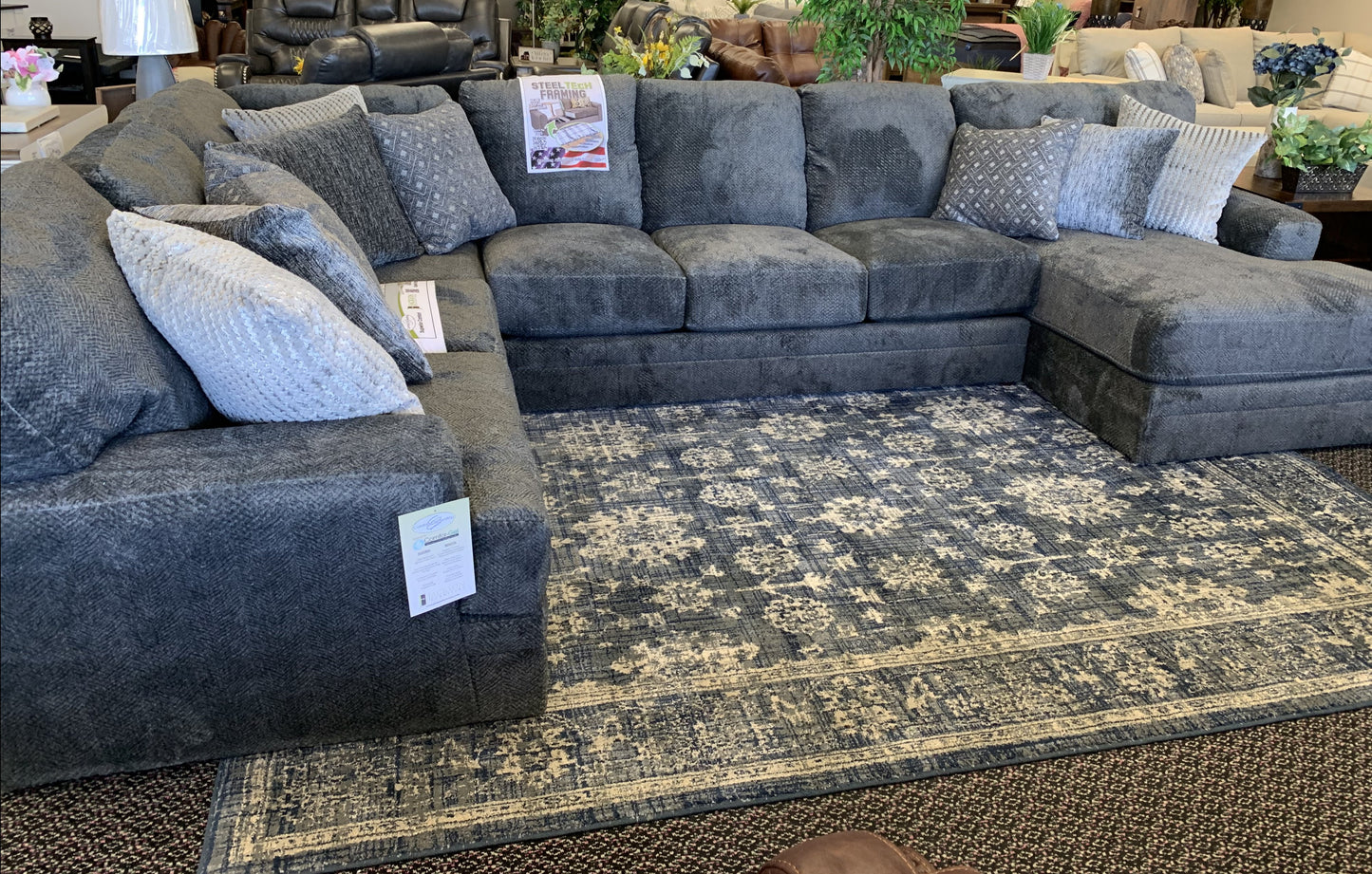 Goliath Smoke Gray Sectional with Chaise